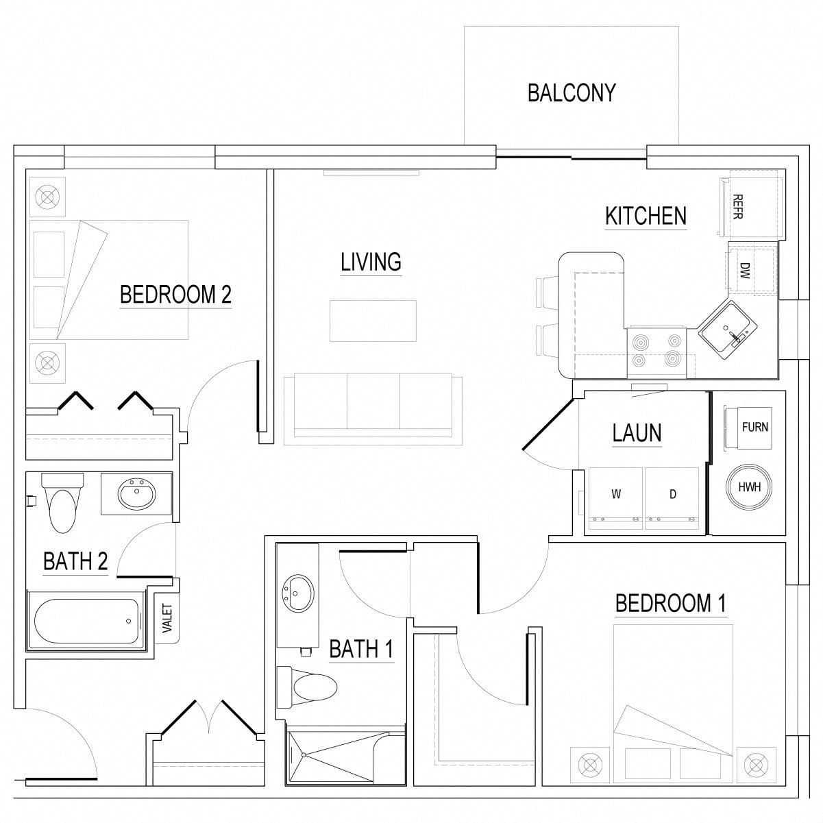The Archway Style A - 916 SF Apartment The Archway Style A - 916 SF Apartment