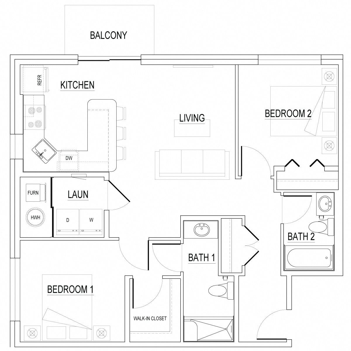 The Archway Style B - 948 SF Apartment The Archway Style B - 948 SF Apartment
