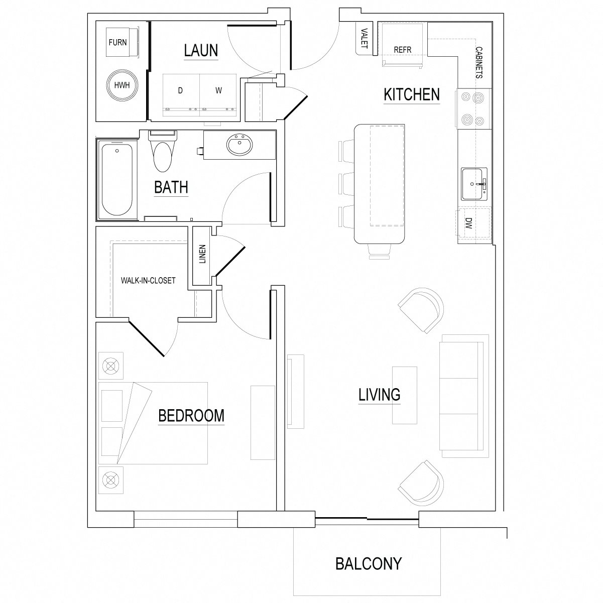 The Gable Style D - 798 to 815 SF Apartment The Gable Style D - 798 to 815 SF Apartment