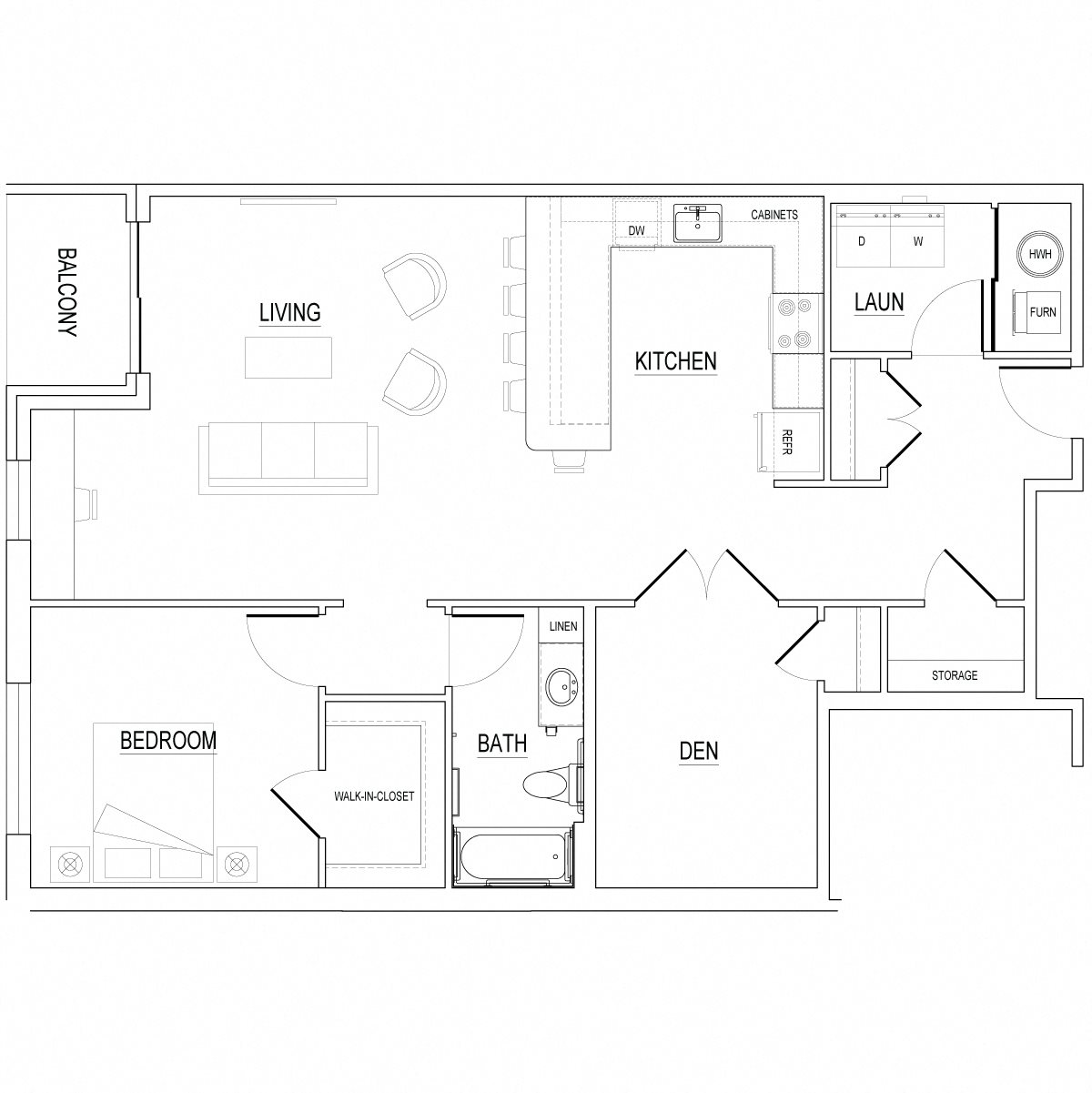 The Keystone Style D - 1200 SF Apartment The Keystone Style D - 1200 SF Apartment