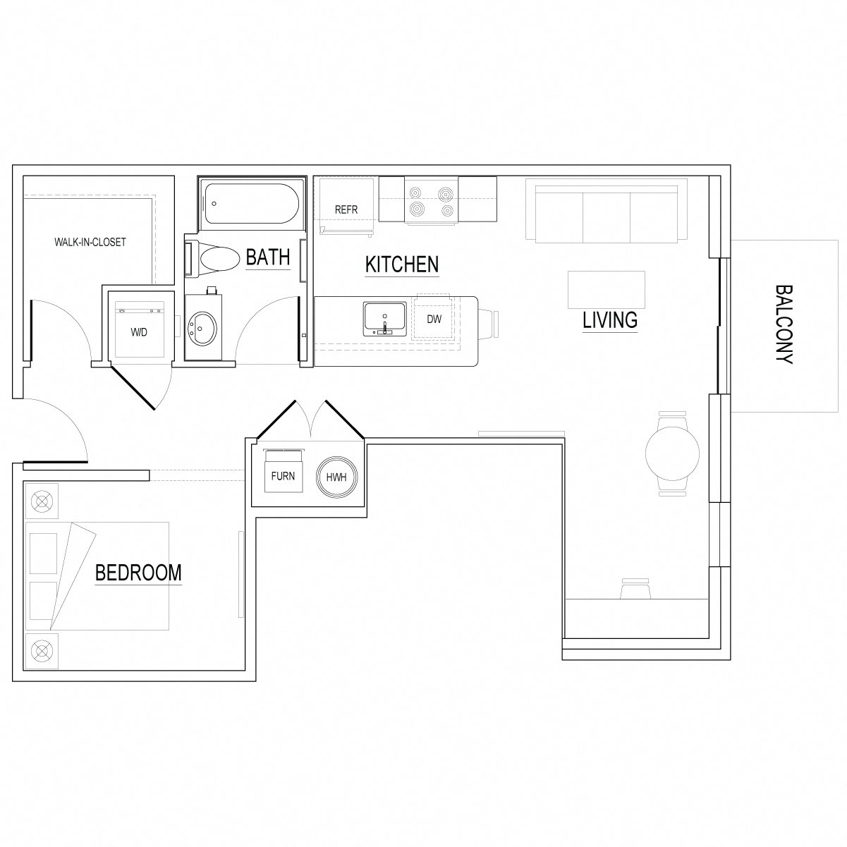 The Slate Style B - 656 SF Junior Apartment The Slate Style B - 656 SF Junior Apartment