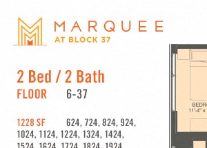 2 Bed - Plan 24 at Marquee at Block 37, Illinois, 60601