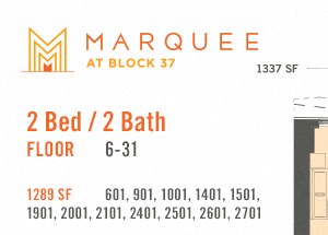 2 Bed - Plan 01 at Marquee at Block 37, Chicago, 60601