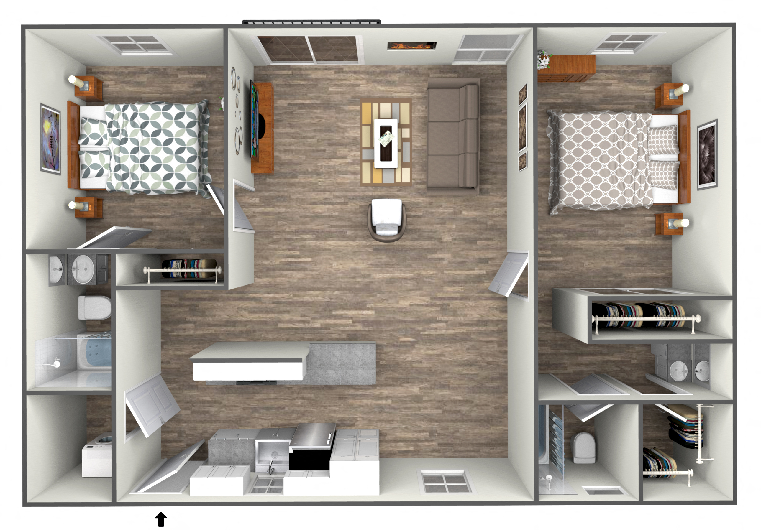 2 Bedroom Floor Plan