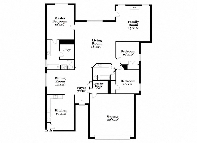 a floor plan of a house with two floors and a garage