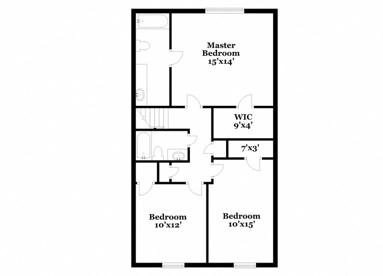 a floor plan of a house with a bedroom and a living room