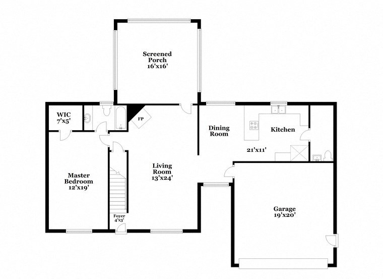 a floor plan of a house with two floors and a garage