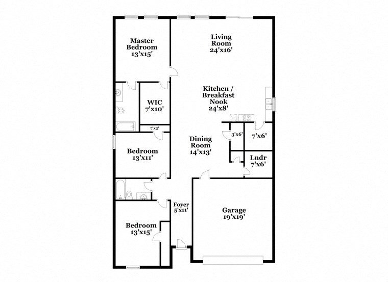 a floor plan of a house with two floors and a garage