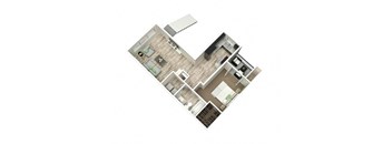 C-Cabin angle view Floor Plan at The Lory of Perimeter, Augusta