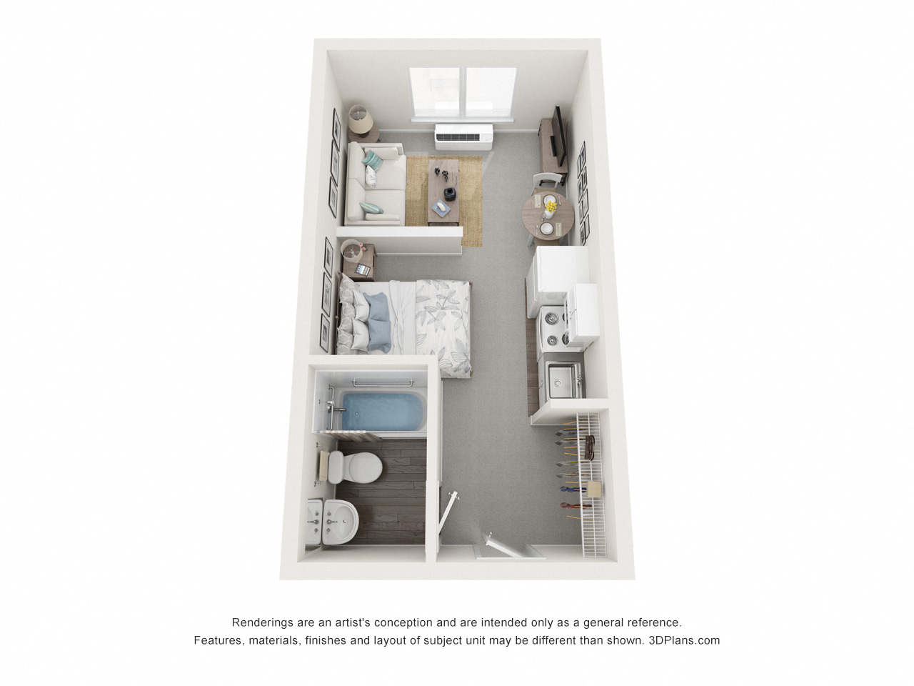 Studio 301 square feet