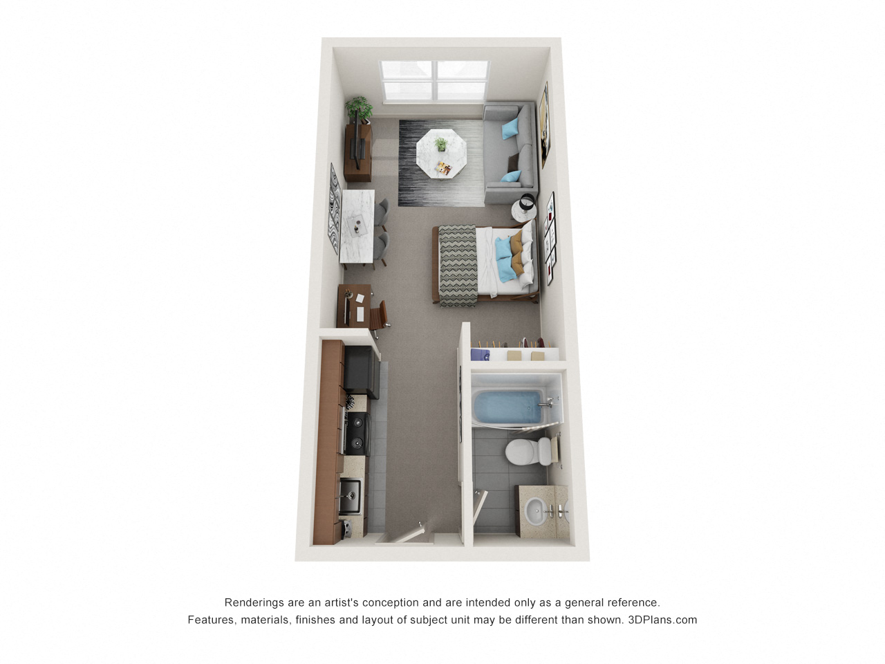 Studio 306 square feet