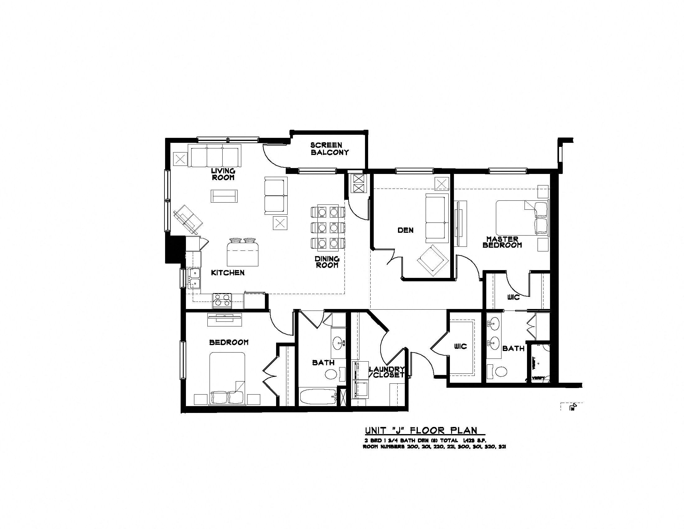 2 Bedroom 2 Bathroom + Den