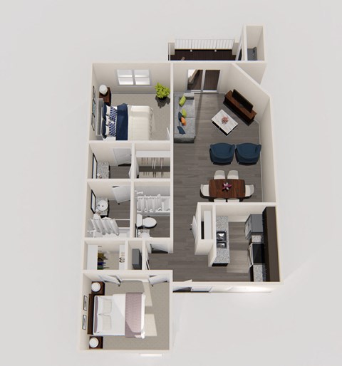 2 Bed 2 Bath Floor Plan at Enclave on East, Largo, FL