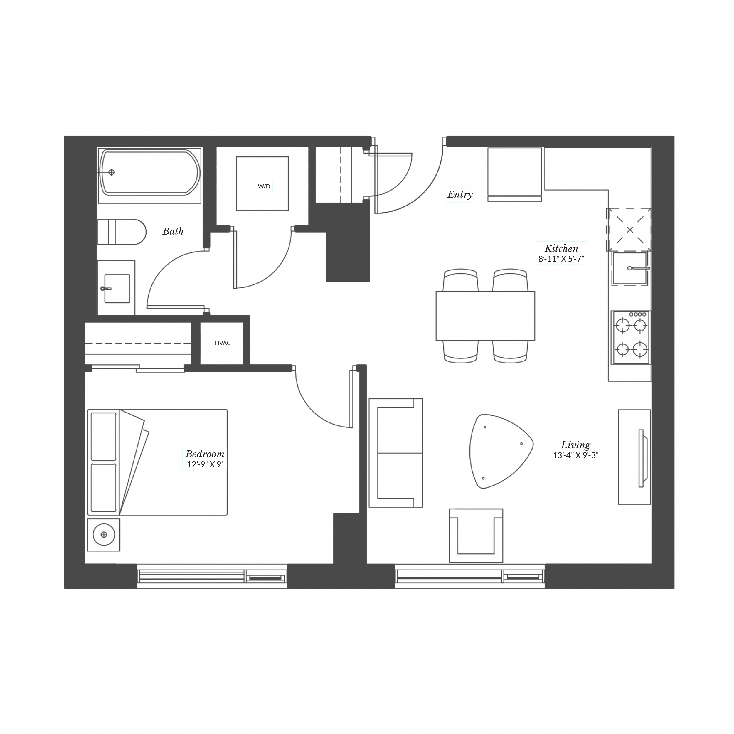 1 Bedroom Plan 1C