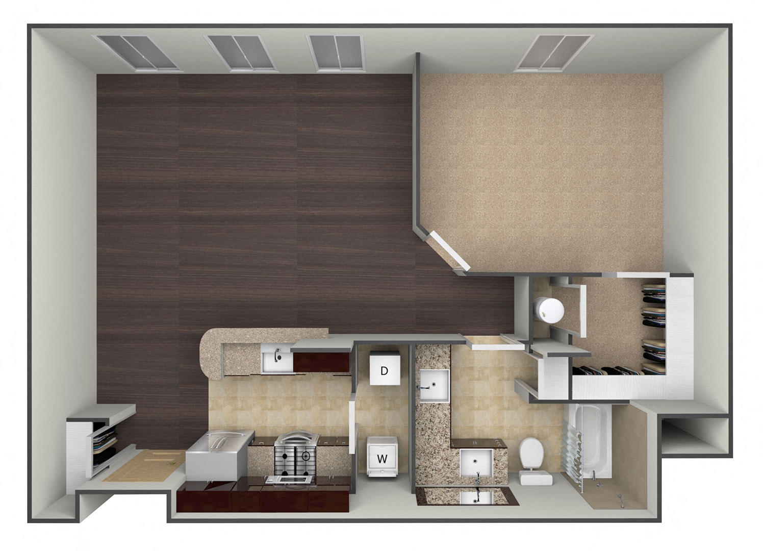 3D floor plan image for the A2.