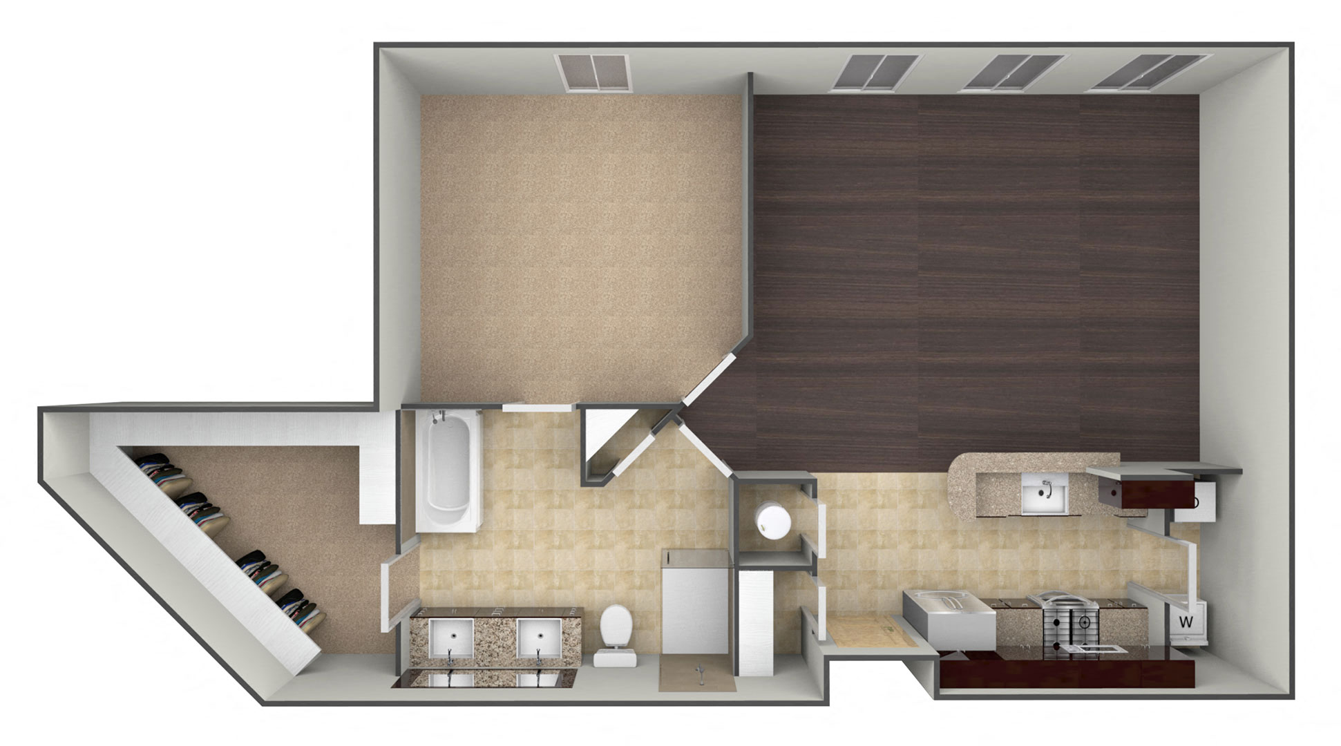 3D floor plan image for the A2C.