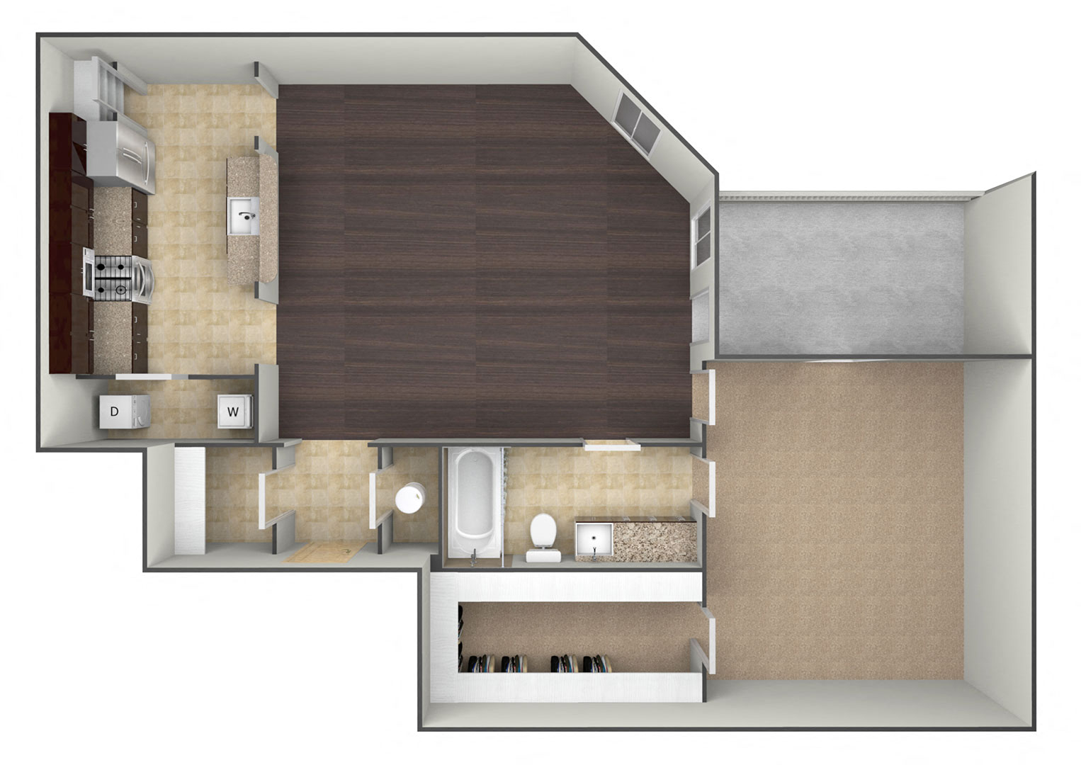 3D floor plan image for the A3.