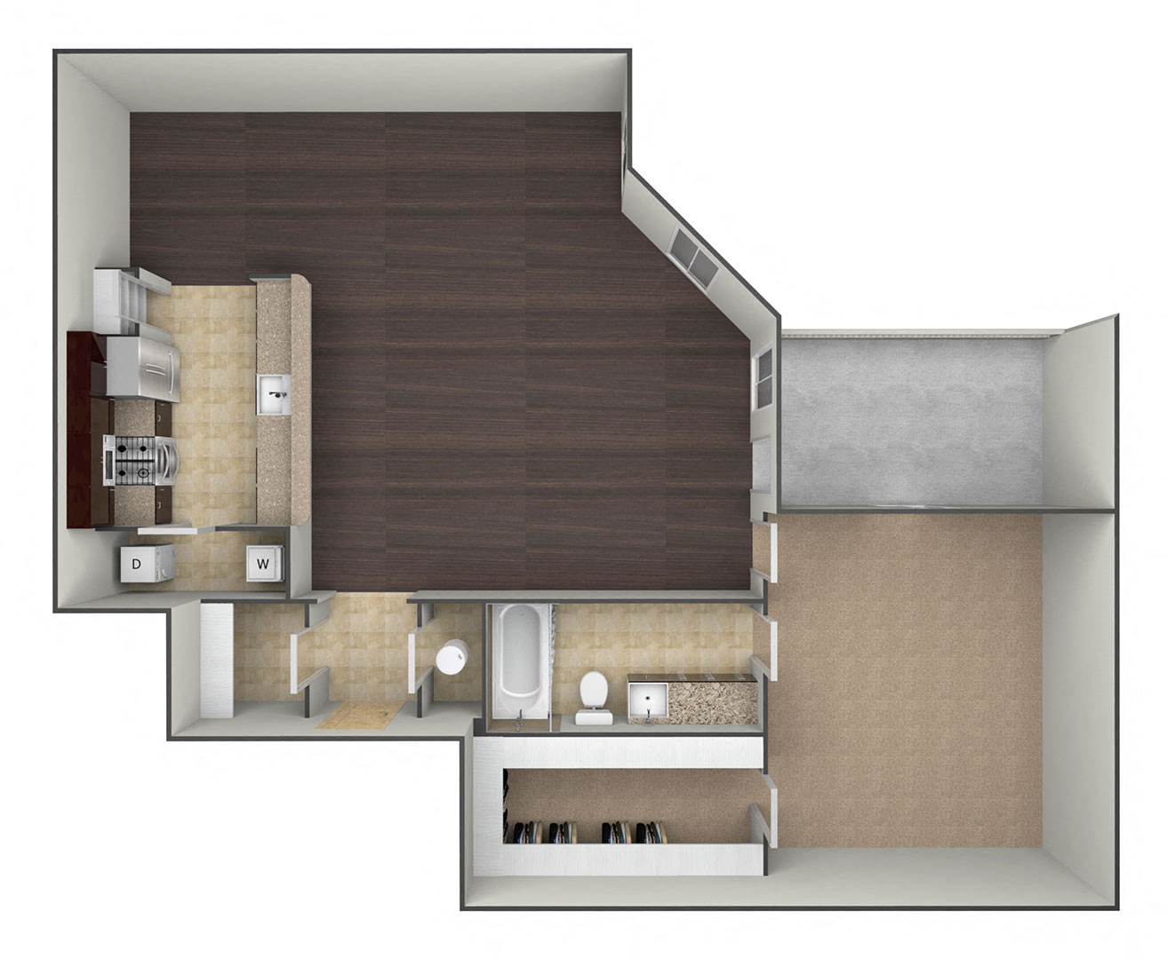 3D floor plan image for the A3A.