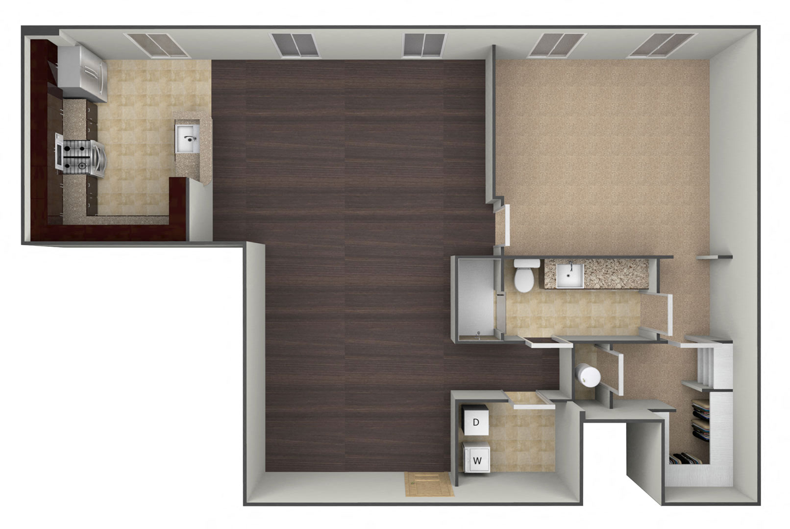 3D floor plan image for the A5.