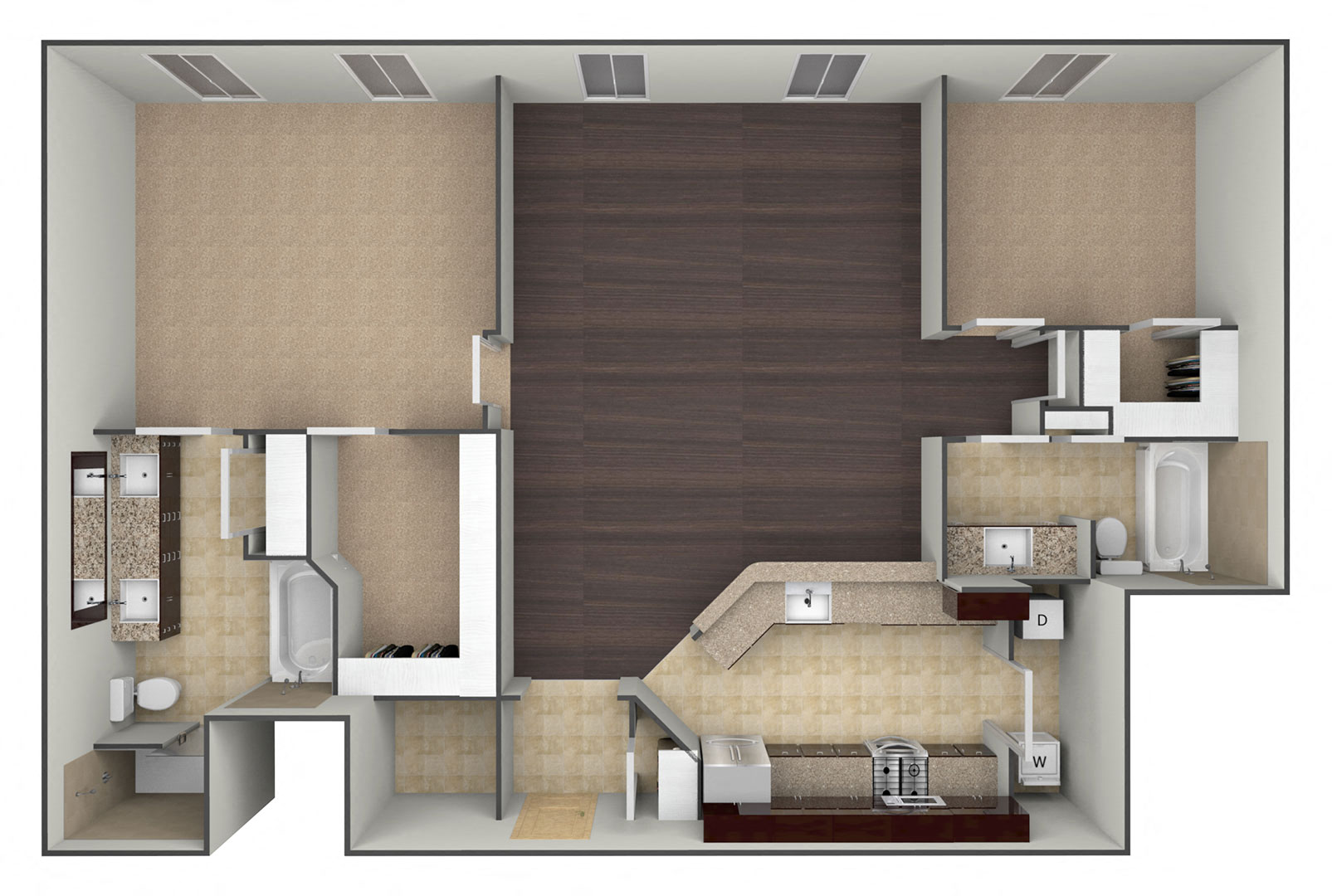 3D floor plan image for the B3.