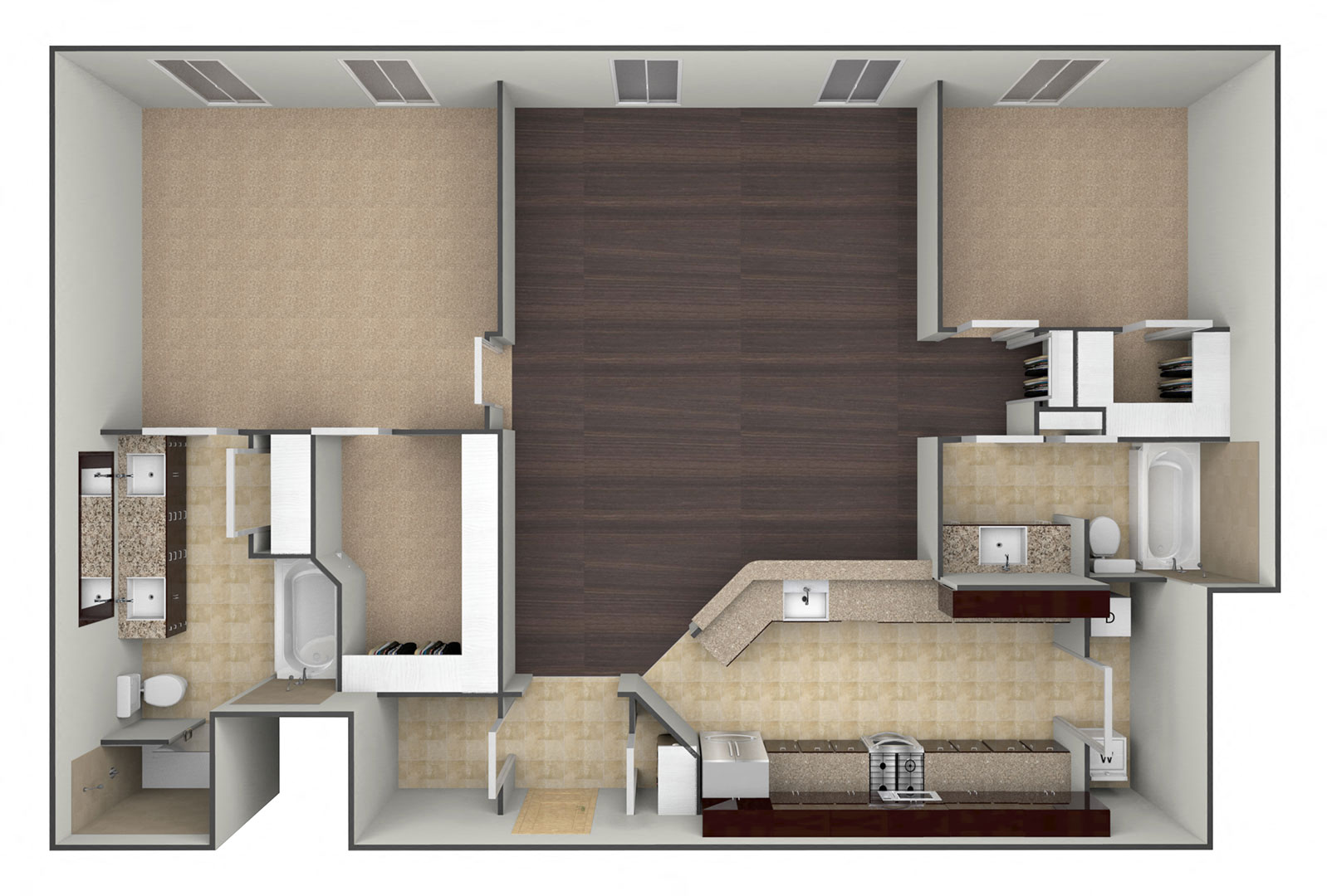 3D floor plan image for the B3B.