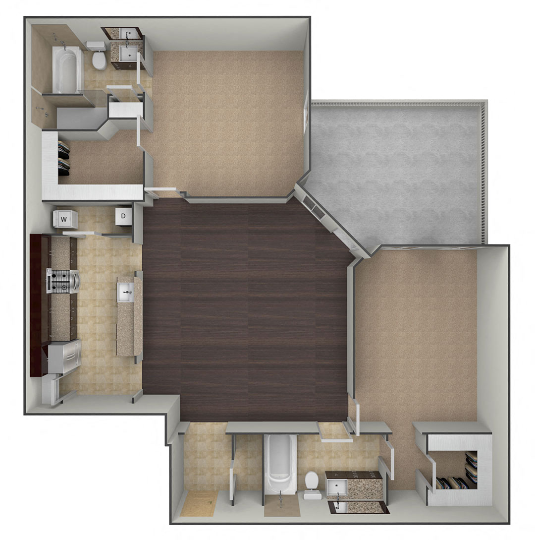 3D floor plan image for the B4B.