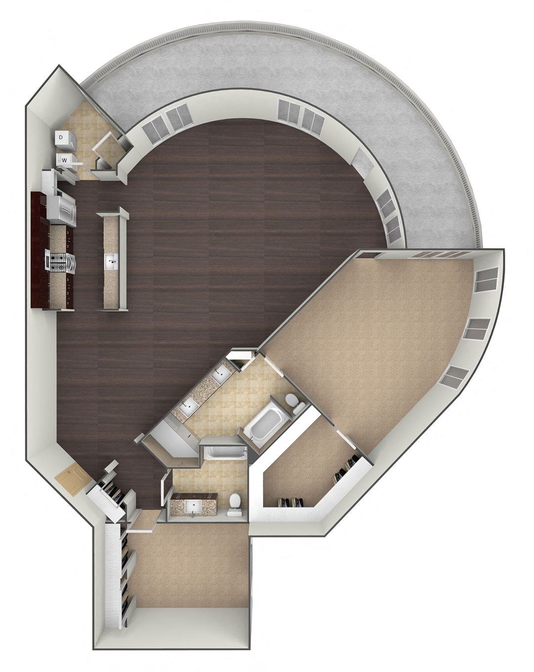 3D floor plan image for the B5.