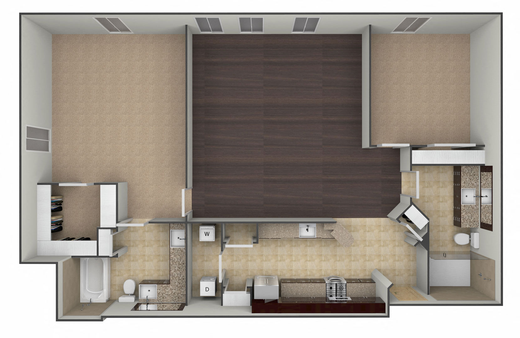 3D floor plan image for the B6.