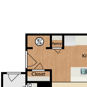 1 bedroom, 1 bathroom