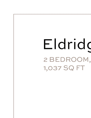 Eldridge Grade - 2 Bedroom 2 Bath Floor Plan Layout - 1037 Square Feet