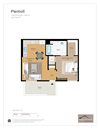 Pantoll - 1 Bedroom 1 Bath Floor Plan Layout - 600 Square Feet