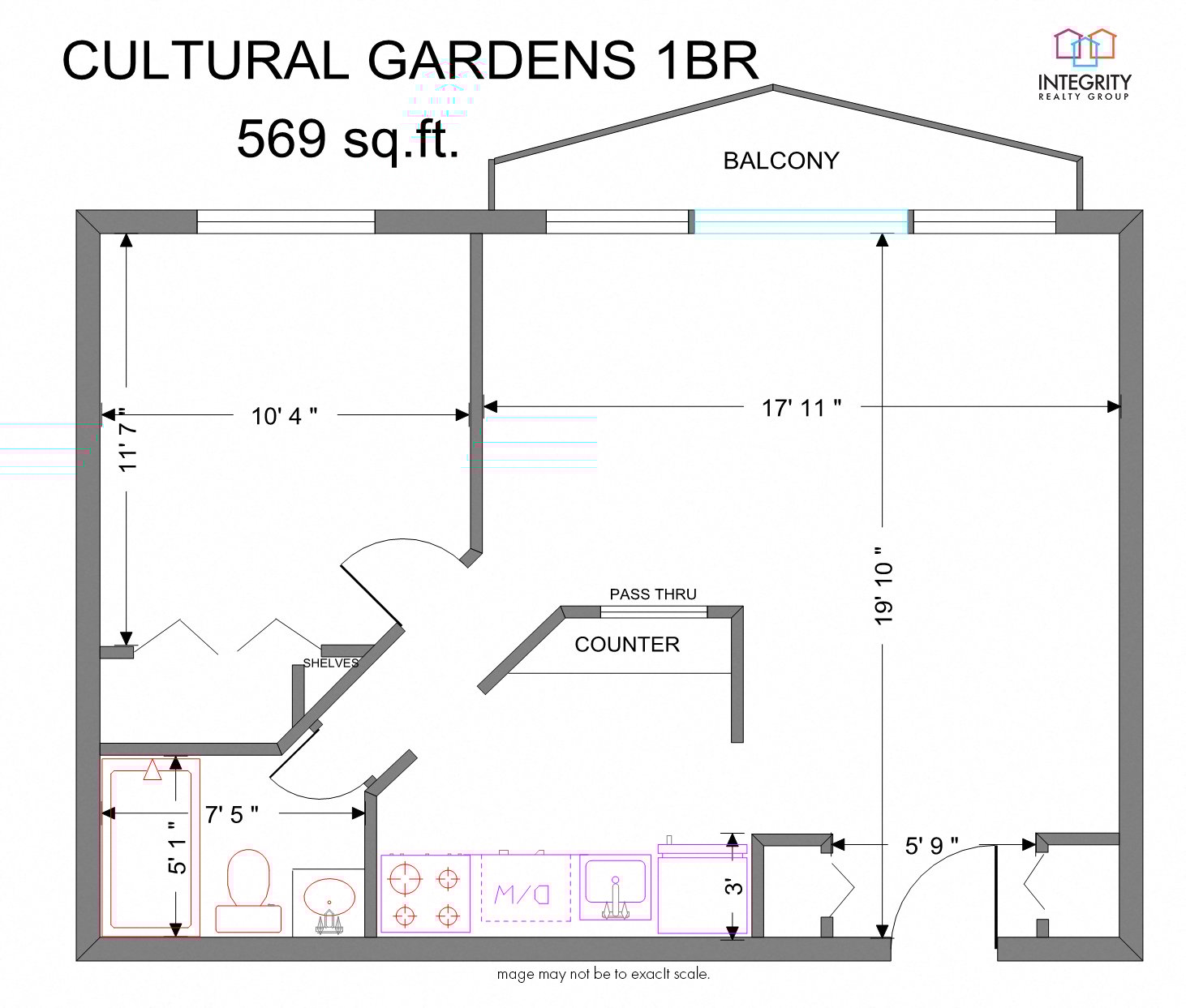 1Bed 1Bath Apartment