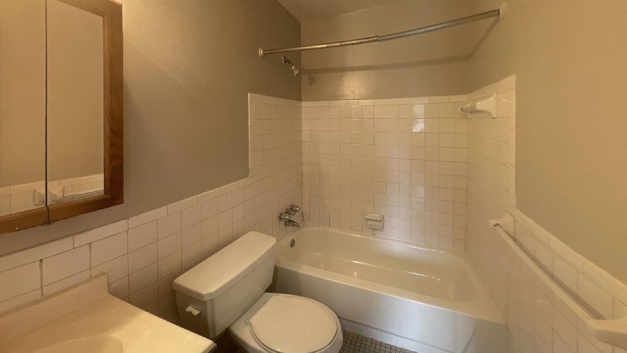 2 bed 1 Bath typical Bathroom