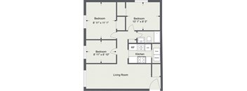 Medina Village 3 Bedroom, 1 Bath 860 Sq Ft at  Integrity Medina Apartments, Integrity Realty LLC, Ohio