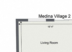 2 Bedroom 1.5 Bath 932sqft Floor Plan 2 Bedroom 1.5 Bath 932sqft Floor Plan at Medina Village Apartments - SPM, Integrity Realty LLC, Ohio, 44256