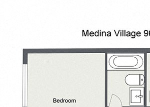 952 SqFt 2 Bedroom 1 Bath Den Floor Plan 952 SqFt 2 Bedroom 1 Bath Den Floor Plan at Medina Village Apartments - SPM, Integrity Realty LLC, Medina