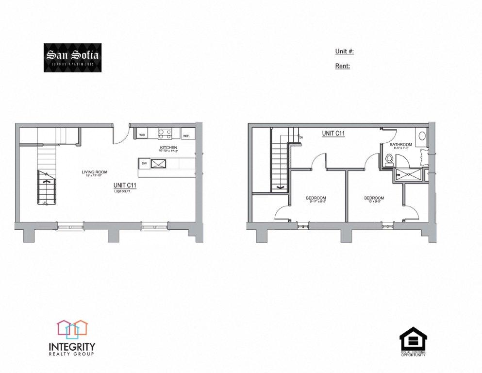 C11 1030 Sq. Ft Floor Plan at San Sofia Luxury Apartments , Integrity Realty LLC, Cleveland, OH