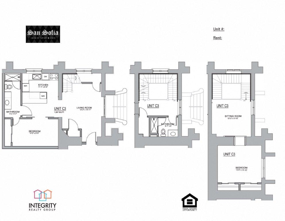 C3 Floor Plan at San Sofia Luxury Apartments , Integrity Realty LLC, Cleveland, 44113