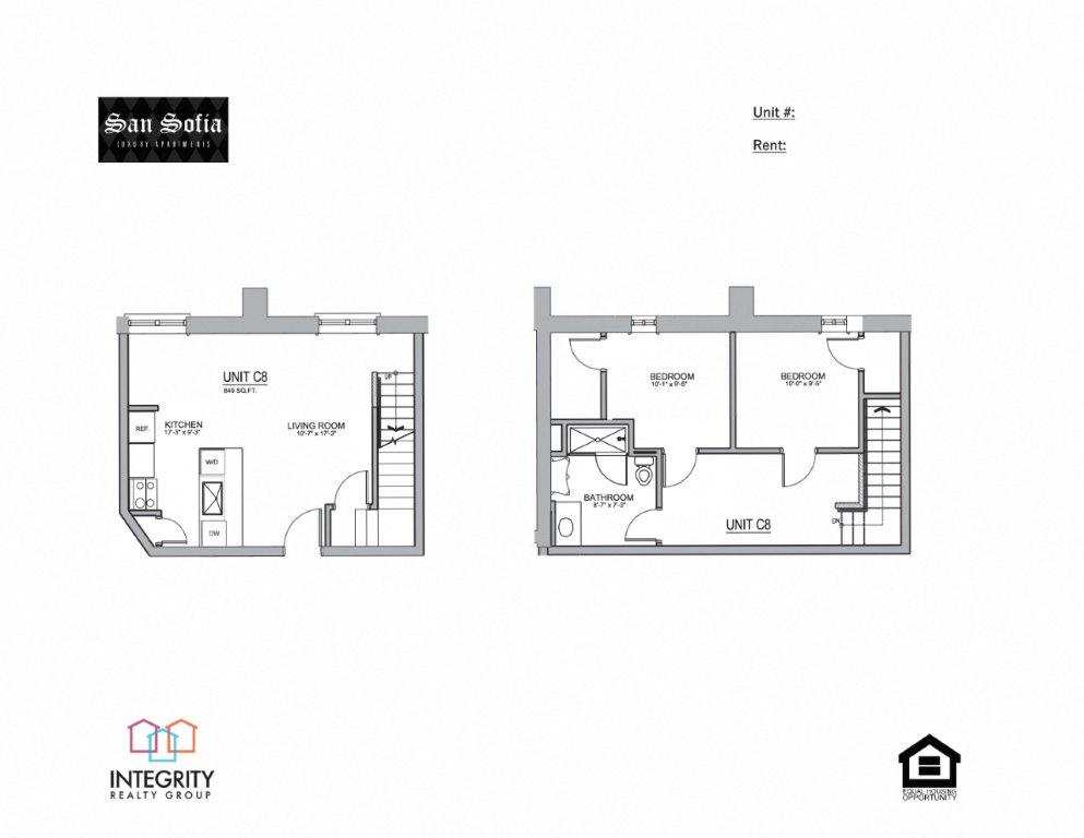 C8 849 Sq. Ft Floor Plan at San Sofia Luxury Apartments , Integrity Realty LLC, Ohio