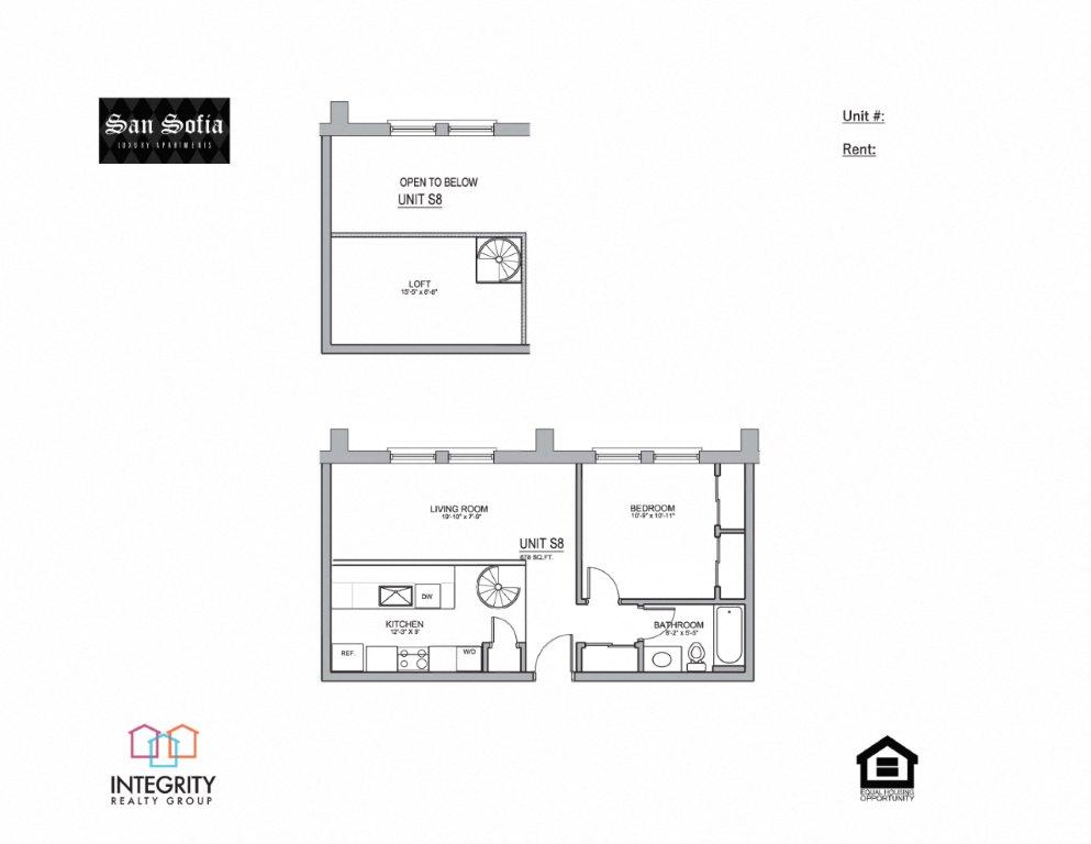 S8 678 Sq. Ft Floor Plan at San Sofia Luxury Apartments , Integrity Realty LLC, Cleveland, OH