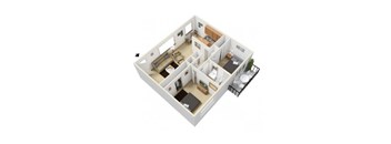 1 Bed 1 Bath B Floorplan