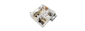 2 Bed 1 Bath C Floorplan