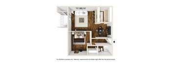 1 bed 1 bath a floorplan