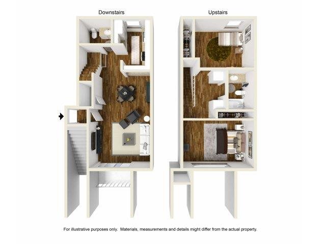 2 bed 1.5 bath a floorplan