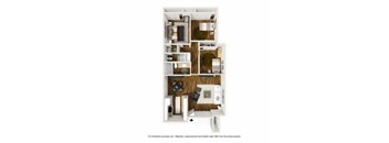 3 bed 2 bath a floorplan