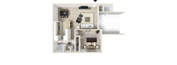 A  1 Bedroom Floor Plan 