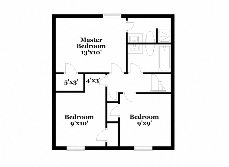 a floor plan of a house with a bedroom and a bathroom
