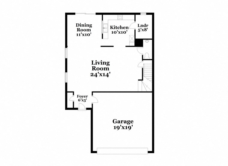 a floor plan of a house with a bedroom and a living room