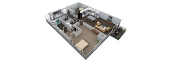 1 Bedroom 2 Bath + Den