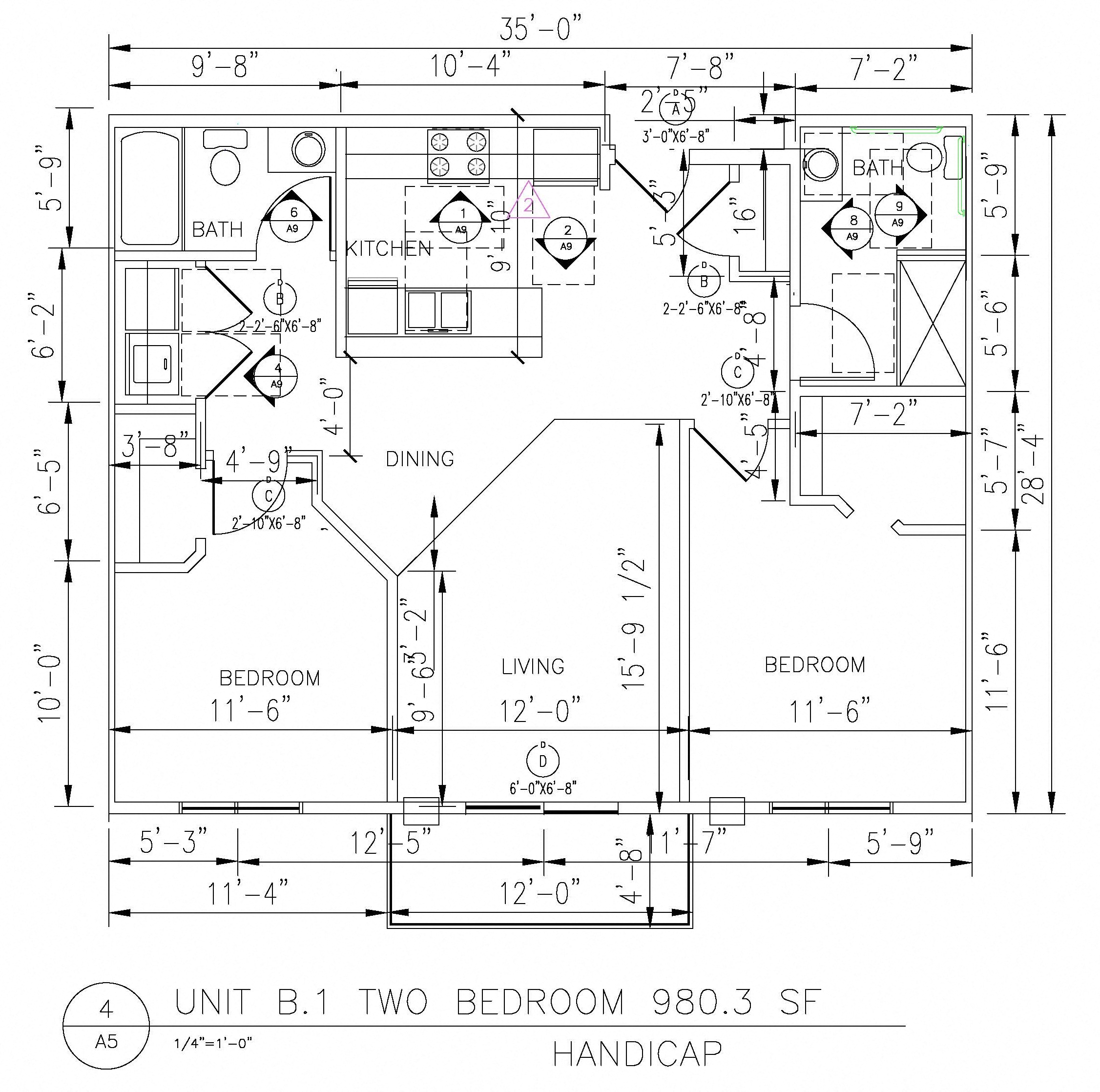 2 Bedroom 2 Bath Modified